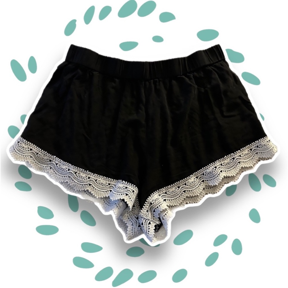 Cute Trimming Shein Black Shorts
